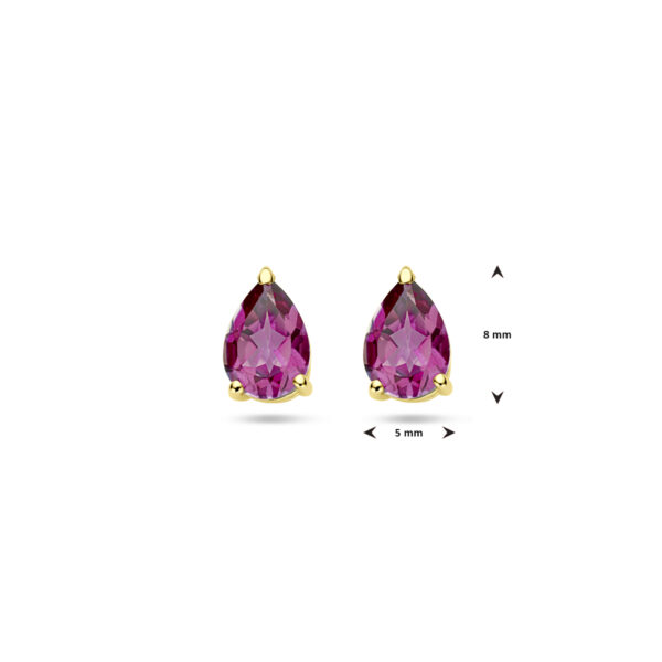 oorknoppen roze topaas 14K geelgoud - Afbeelding 4