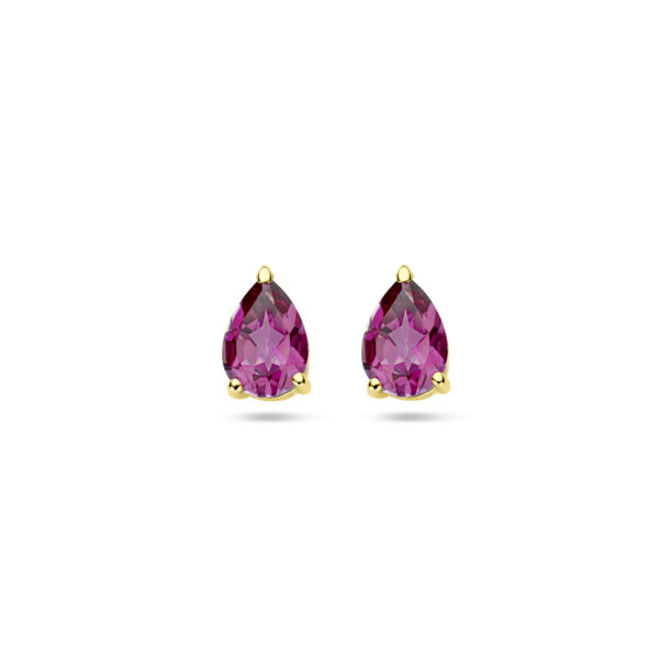oorknoppen roze topaas 14K geelgoud