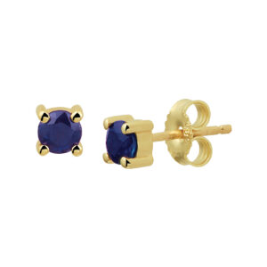 oorknoppen saffier 14K geelgoud