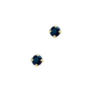 oorknoppen saffier 14K geelgoud