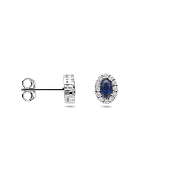 oorknoppen saffier zirkonia 8 mm zilver gerhodineerd - Afbeelding 3