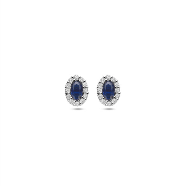 oorknoppen saffier zirkonia 8 mm zilver gerhodineerd