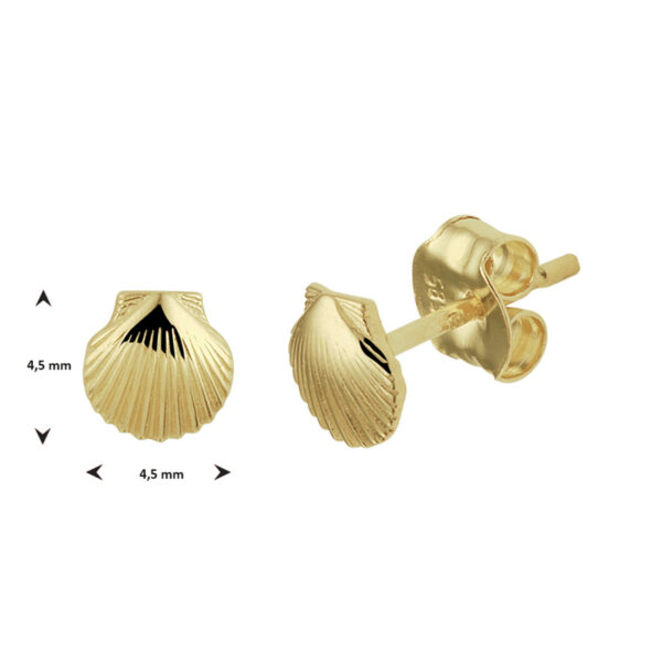 oorknoppen schelp 14K geelgoud - Afbeelding 3