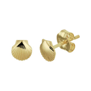 oorknoppen schelp 14K geelgoud