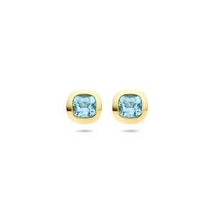 oorknoppen sky blue topaas 7,5 mm 14K geelgoud