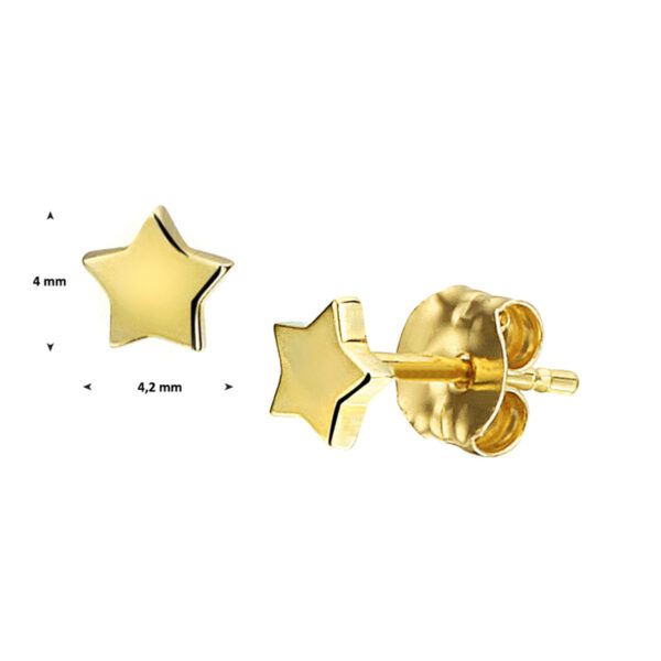 oorknoppen ster 14K geelgoud - Afbeelding 2