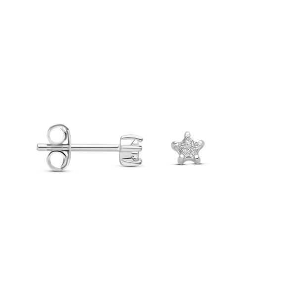 oorknoppen ster zirkonia 3,5 mm zilver gerhodineerd - Afbeelding 3
