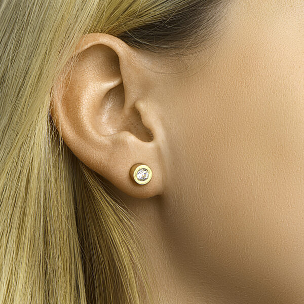 oorknoppen strass 7 mm edelstaal - Afbeelding 2