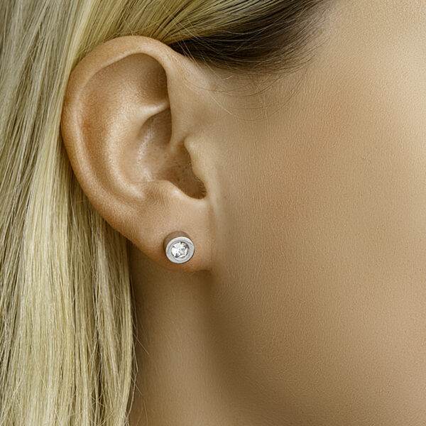 oorknoppen strass 7 mm edelstaal - Afbeelding 2