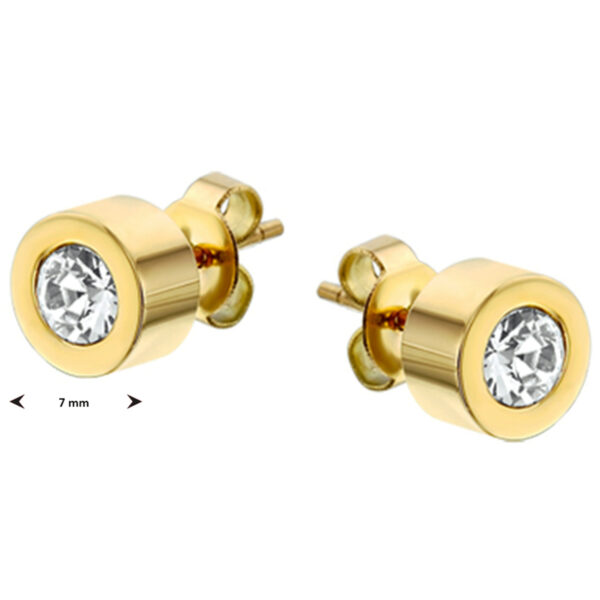 oorknoppen strass 7 mm edelstaal - Afbeelding 4