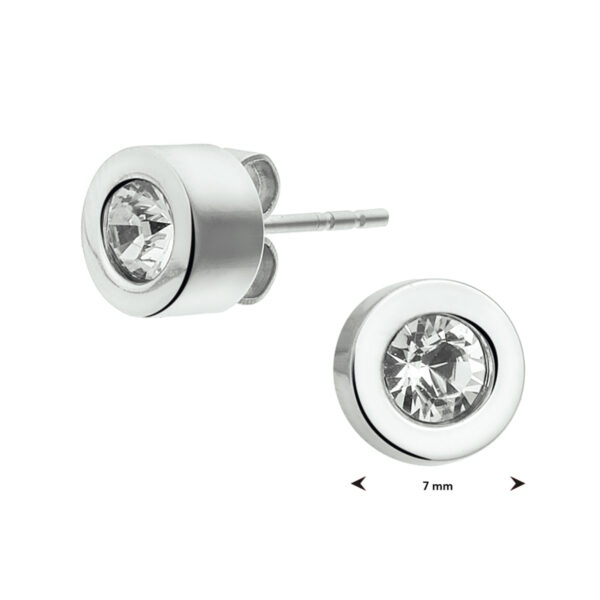 oorknoppen strass 7 mm edelstaal - Afbeelding 4