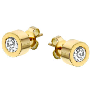 oorknoppen strass 7 mm edelstaal