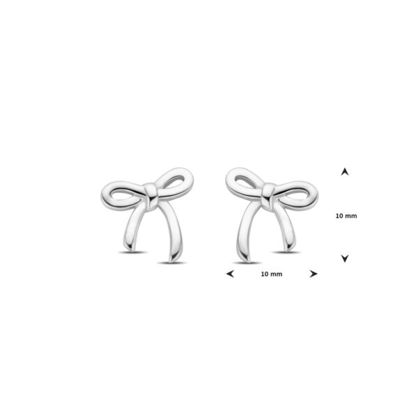 oorknoppen strik 10 mm zilver gerhodineerd - Afbeelding 4