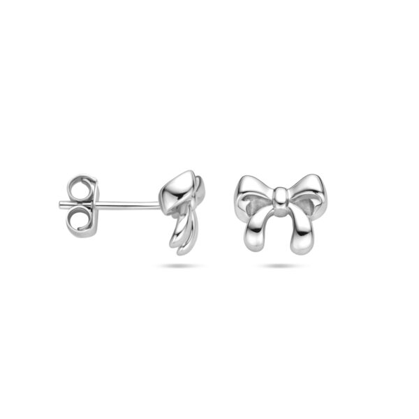 oorknoppen strik 8 mm zilver gerhodineerd - Afbeelding 3