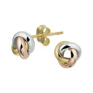 oorknoppen tricolor 14K tricolor goud