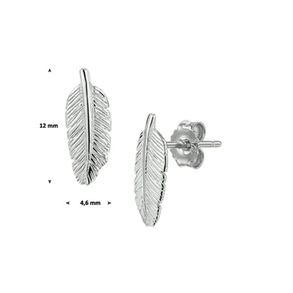 oorknoppen veer 12 mm zilver gerhodineerd - Afbeelding 4