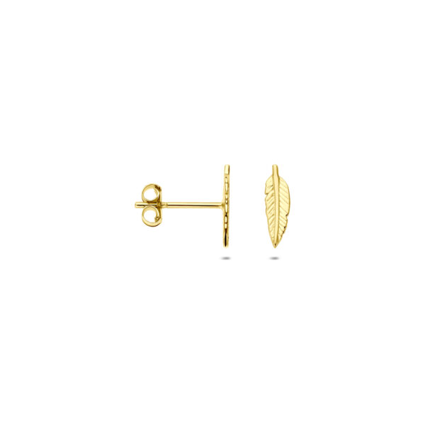 oorknoppen veer 9,5 mm 14K geelgoud - Afbeelding 3