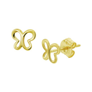 oorknoppen vlinder 14K geelgoud