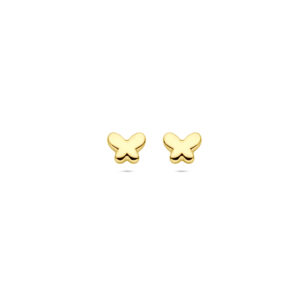oorknoppen vlinder 5 mm 14K geelgoud