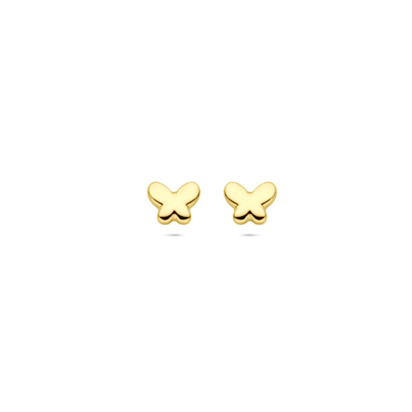 oorknoppen vlinder 5 mm 14K geelgoud
