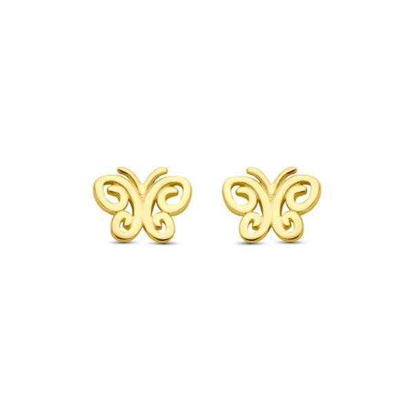 oorknoppen vlinder 5,5 mm 14K geelgoud