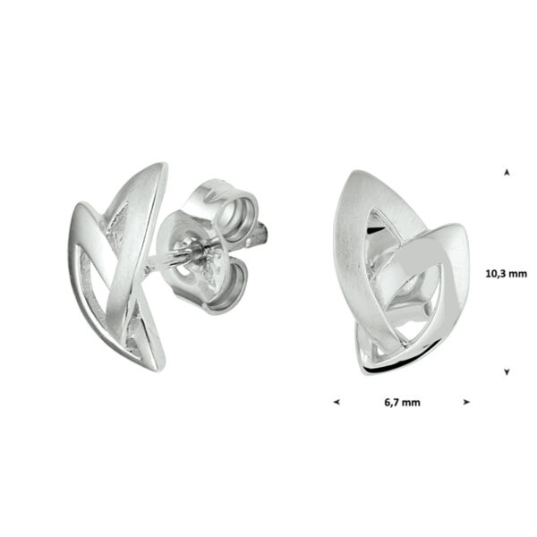 oorknoppen zilver gerhodineerd - Afbeelding 2
