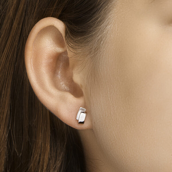 oorknoppen zilver gerhodineerd - Afbeelding 2