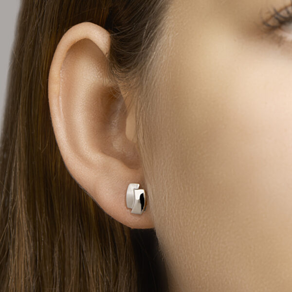 oorknoppen zilver gerhodineerd - Afbeelding 2