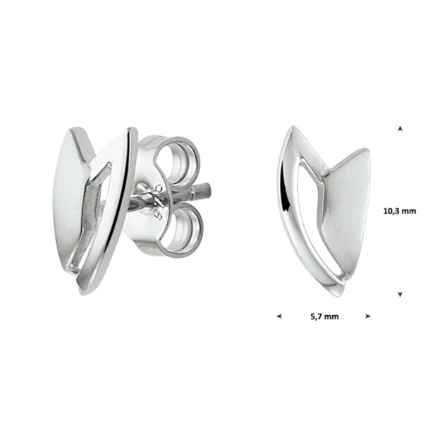 oorknoppen zilver gerhodineerd - Afbeelding 2