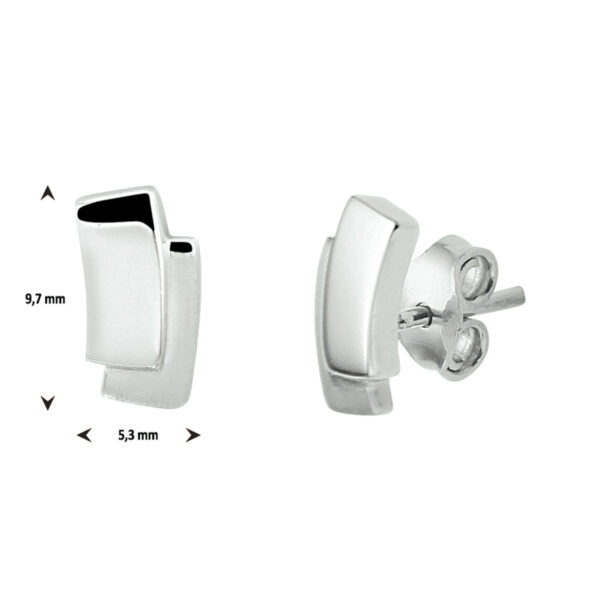 oorknoppen zilver gerhodineerd - Afbeelding 3