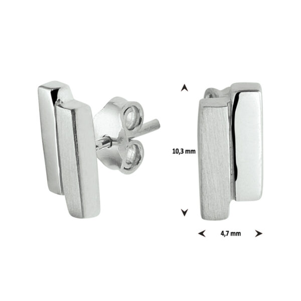 oorknoppen zilver gerhodineerd - Afbeelding 3