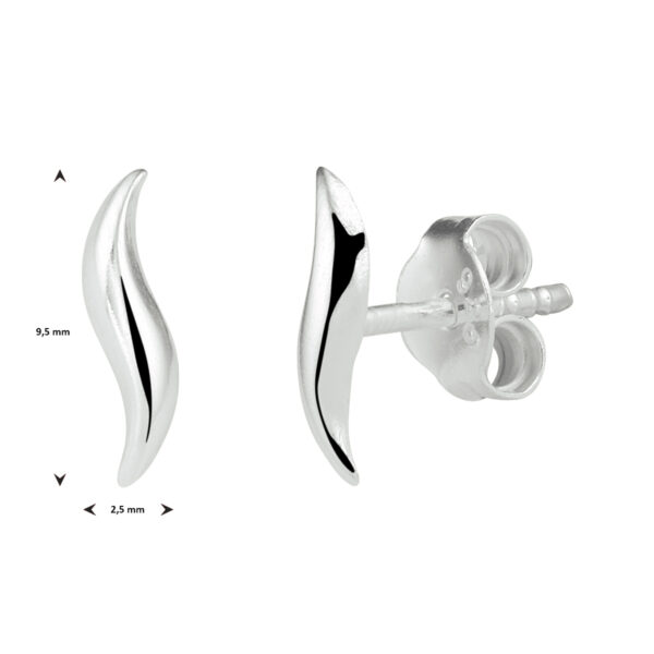 oorknoppen zilver wit - Afbeelding 2