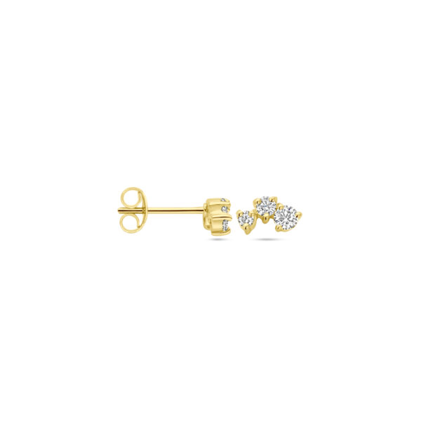 oorknoppen zirkonia 1 micron zilver verguld (geel) - Afbeelding 3
