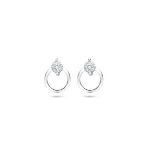 oorknoppen zirkonia 10,5 mm zilver gerhodineerd