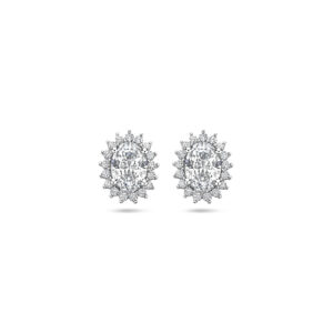 oorknoppen zirkonia 10,5 mm zilver gerhodineerd