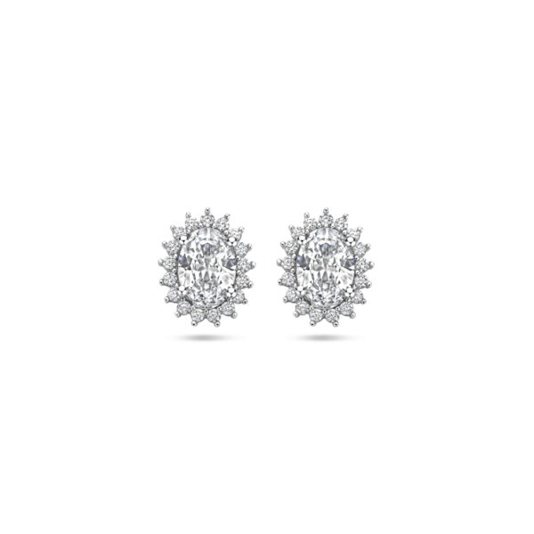 oorknoppen zirkonia 10,5 mm zilver gerhodineerd