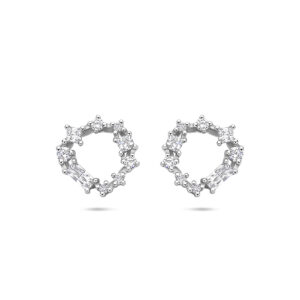 oorknoppen zirkonia 11 mm zilver gerhodineerd