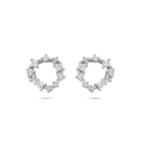 oorknoppen zirkonia 11 mm zilver gerhodineerd