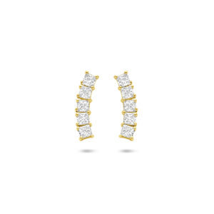 oorknoppen zirkonia 12 mm 14K geelgoud