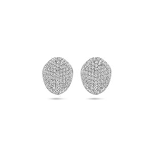 oorknoppen zirkonia 13 mm zilver gerhodineerd