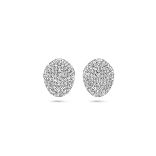 oorknoppen zirkonia 13 mm zilver gerhodineerd