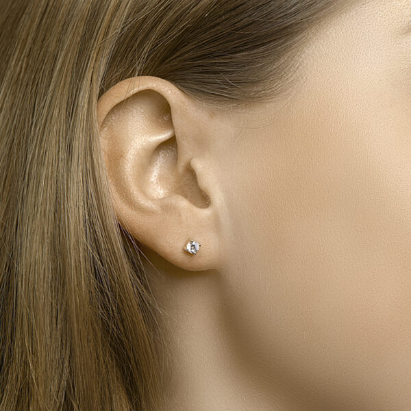 oorknoppen zirkonia 14K geelgoud - Afbeelding 2