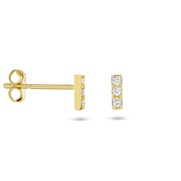 oorknoppen zirkonia 14K geelgoud - Afbeelding 3