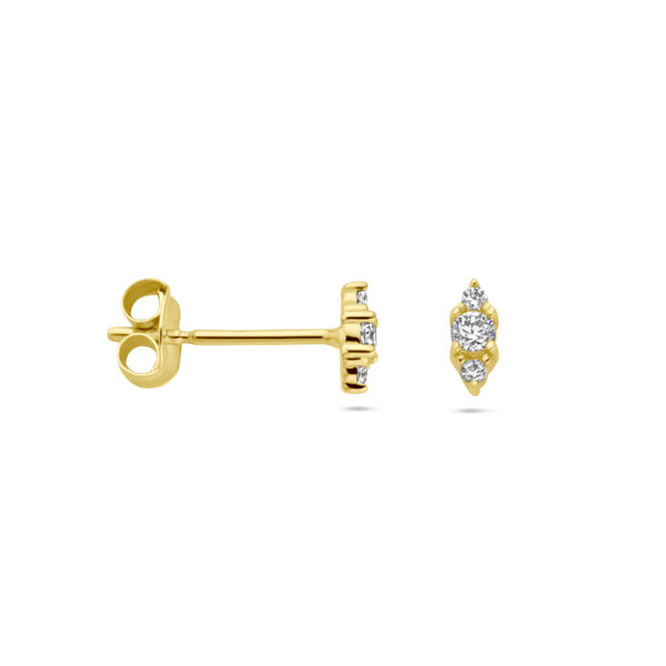 oorknoppen zirkonia 14K geelgoud - Afbeelding 3