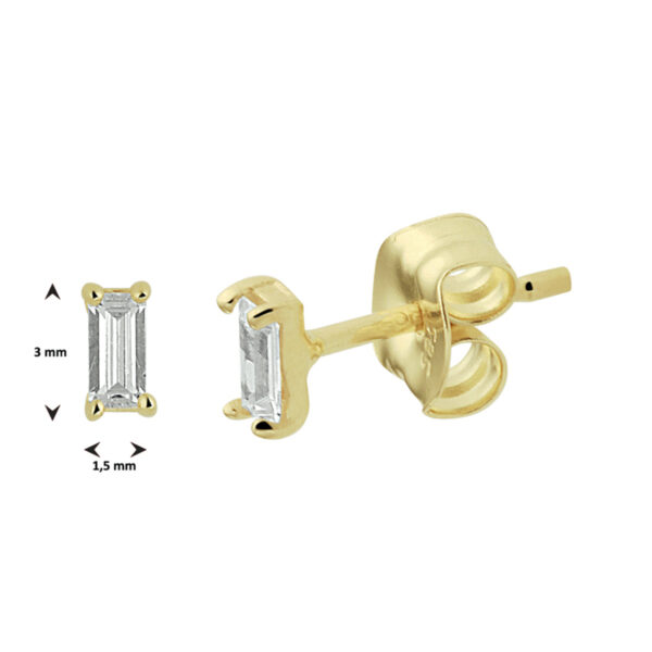 oorknoppen zirkonia 14K geelgoud - Afbeelding 3