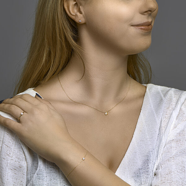 oorknoppen zirkonia 14K geelgoud - Afbeelding 3