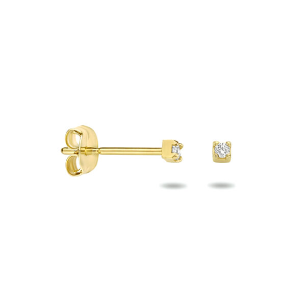 oorknoppen zirkonia 14K geelgoud - Afbeelding 3