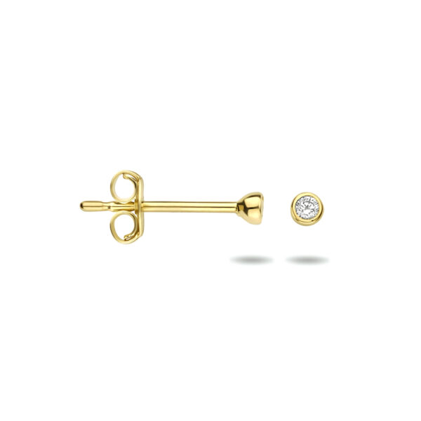 oorknoppen zirkonia 14K geelgoud - Afbeelding 3