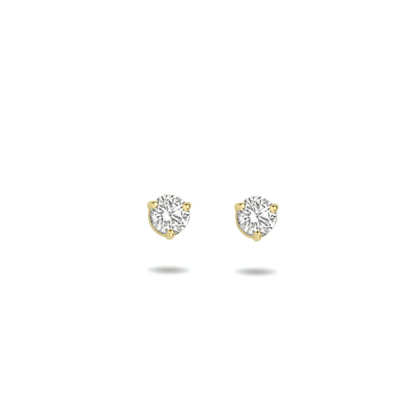 oorknoppen zirkonia 14K geelgoud