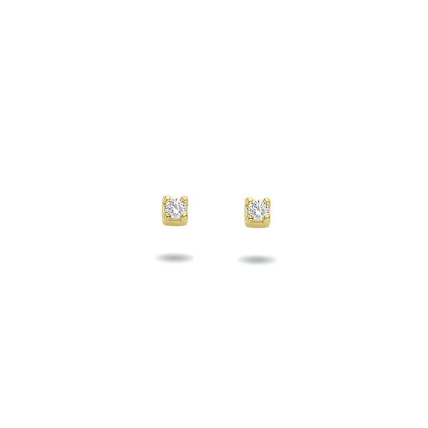 oorknoppen zirkonia 14K geelgoud